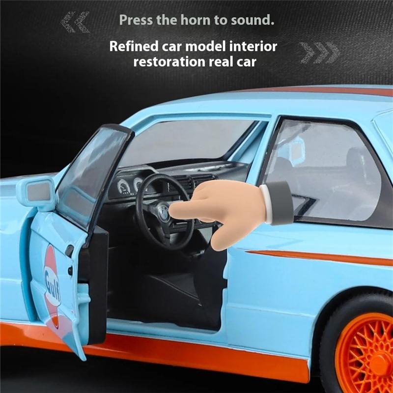 1/24 BMW M3 Sport EVO Alloy Sports Car Model Diecasts Metal Track Racing Car Vehicles Model Sound Light Simulation Kids Toy Gift