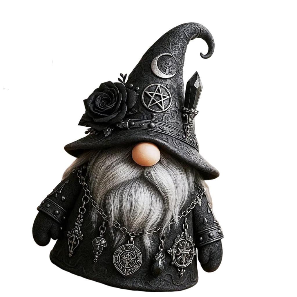 Resin Gnomes Statues Gothic Gnomes Figurines Fantasy Gnomes Figurines Sculptures Ornament for Yard,Patios,Office,Shelf