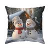 Christmas Snowman Cushions Pillowcase Polyester Cushion Cover Throw Pillow Sofa Decoration Pillowcover Home Car Sofa Decor