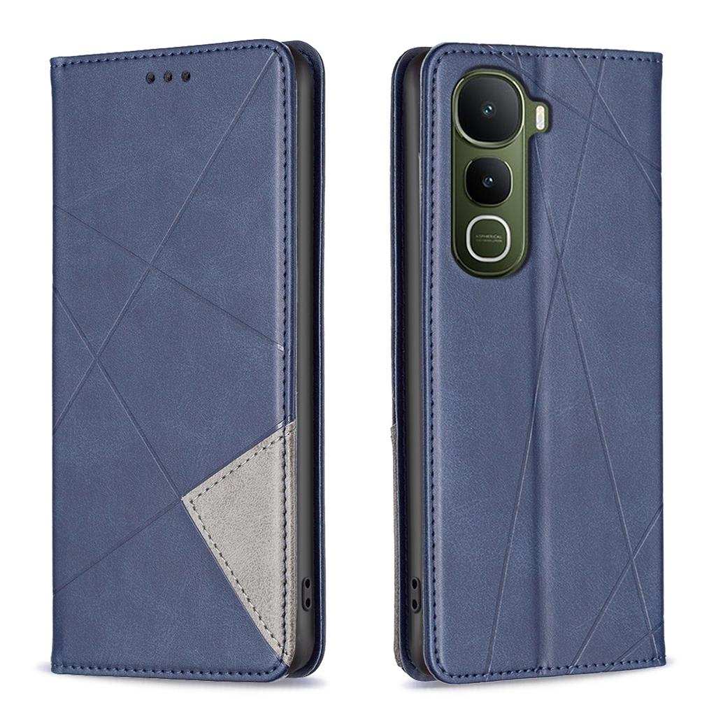For Vivo Y400 5G Case Card Slots Geometry Imprint Leather Phone Cover