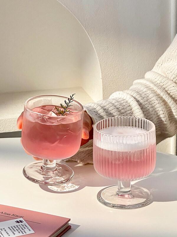 ZISIZ High-Foot Transparent Glass Cup