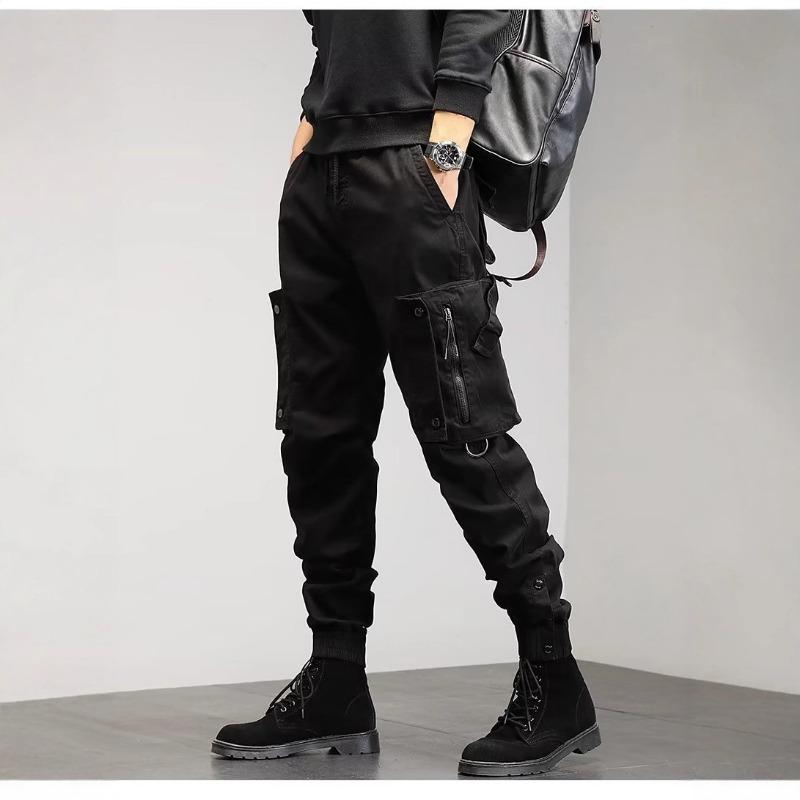 Autumn new large pocket casual pants men's trendy brand outdoor loose elastic pants