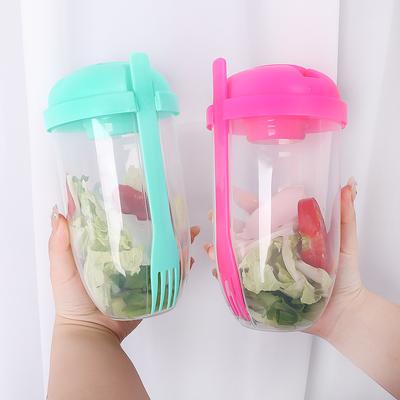 Copo de salada de café da manhã de 1000ML com garfo