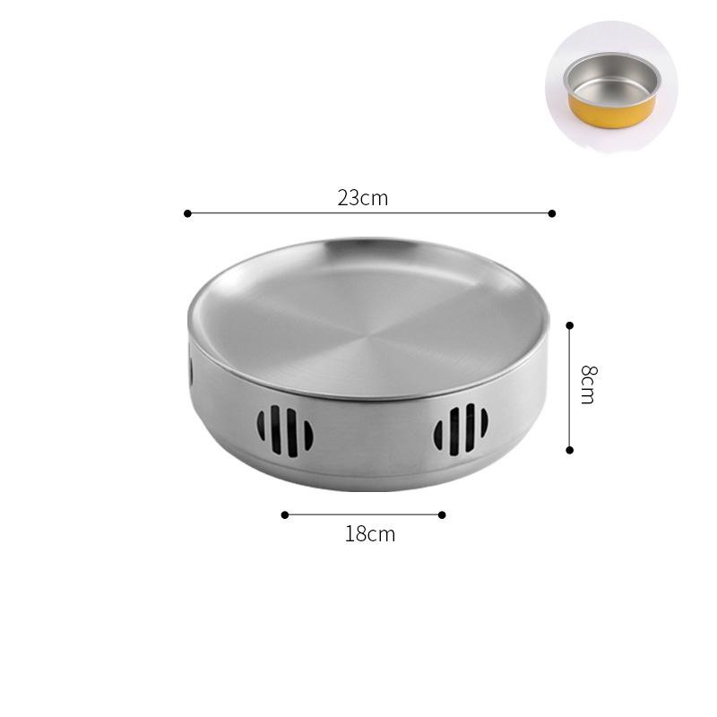 Korean 304 Stainless Steel Grill Barbecue Rack, Roast Meat Plate, Dry Pot Tray, Bar Restaurant Tableware, 1 Pc