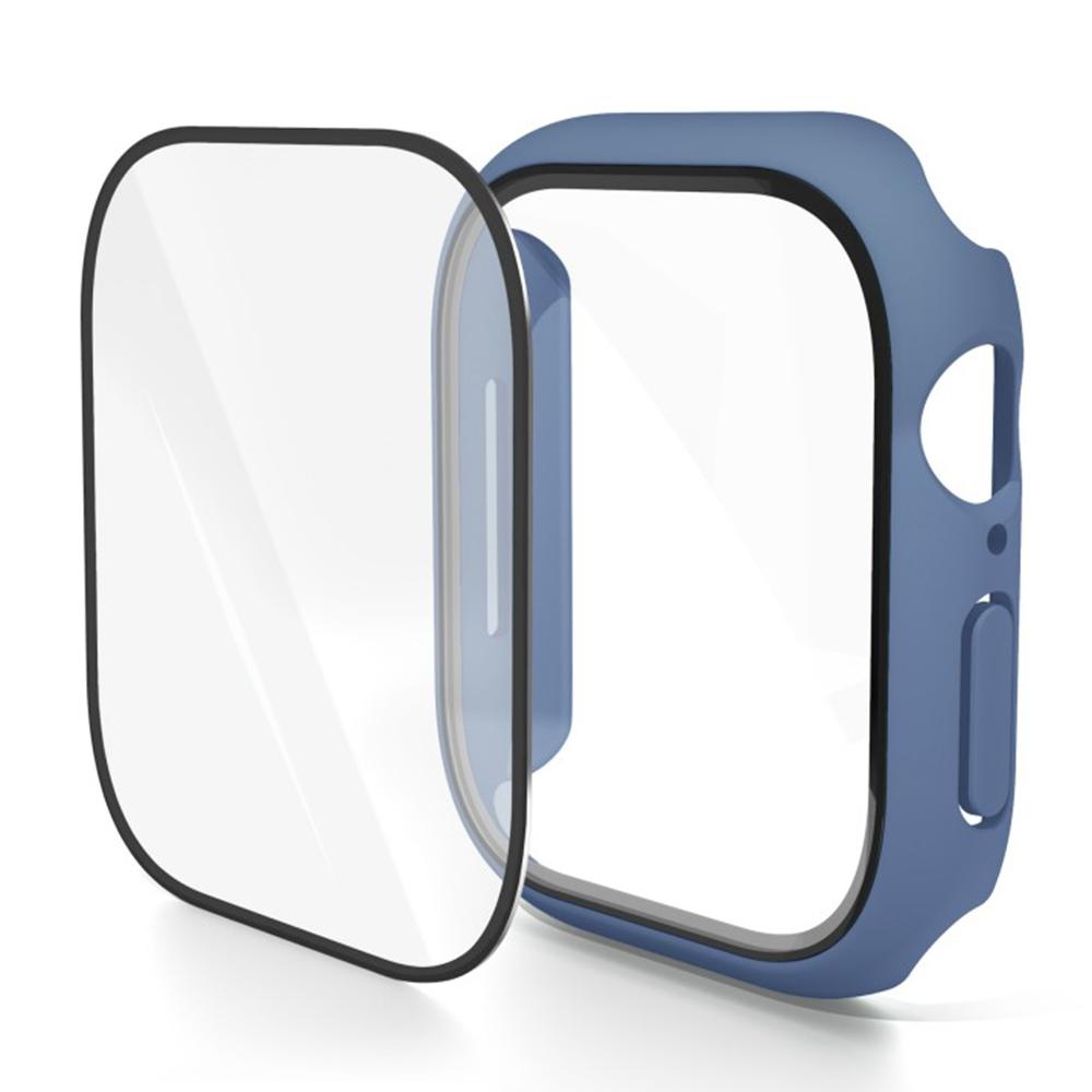 WANLONFENG For Apple Watch Series 10 46mm Watch Case PC Frame with Tempered Glass Screen Protector