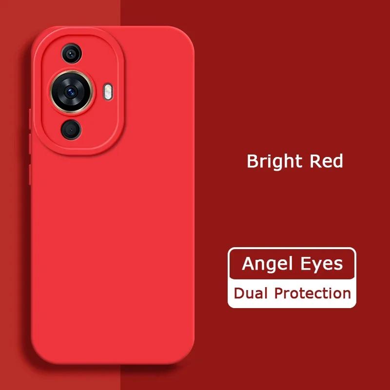 Angel Eyes Square Liquid Silicone Phone Case for Huawei Nova 11 Pro Ultra SE 360 Soft Shockproof Back Cover Nova11 11Pro 11Ultra
