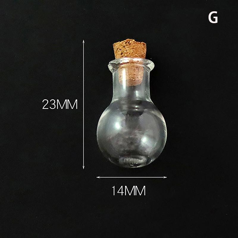10Pcs Glass Bottles Miniature Bottle Mini Cork Glass Vials Diy Mini Wishing Drifting Bottle Wedding Party Decor Glass Jars