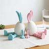 Flexible Joint Artistic Rabbit Egg Sculpture Modern 3D Printed Action Figure Ornaments, Minimalist Display Piece for Collectors