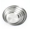 Reusable 304 Stainless Steel Dinner Plates, Heavy-Duty Metal Round Dishes Flat Feeding Serving Plate - Tableware