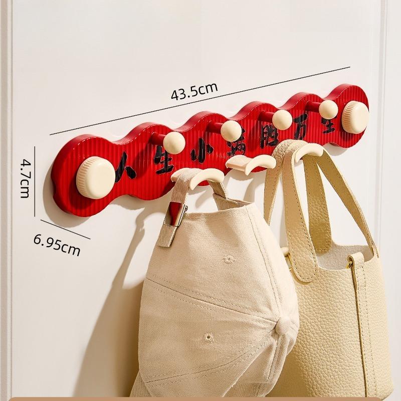 

Household Creative Row Hook Non-punching Suction Cup Bathroom Special Hook New Hook Rack червоний