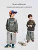 Fairy Tale Memory 2025 Boys' Retro Color Block Patchwork Sweatshirt - Big Kids Autumn Loose Fit, Long Sleeve