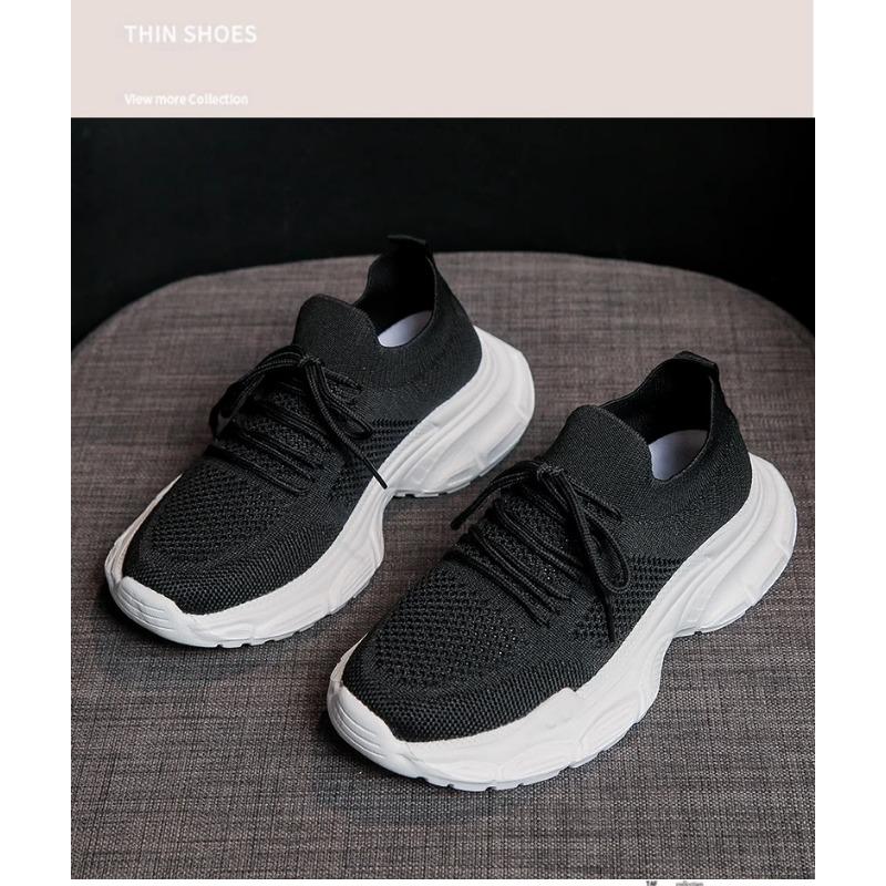 

Flying woven dad shoes women s summer new sports shoes lightweight thin breathable little white running mesh shoes 40