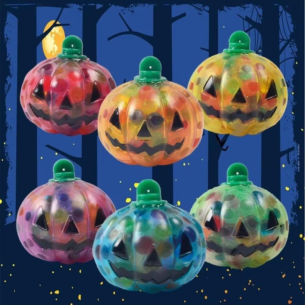 Colorful Halloween Shiny Fidget Toy Soft Pumpkin Stress Balls Squishy Squeeze Ball Halloween