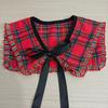 Women Plaid Scarf Cute Neck Warmer Circle Fake Collar Front Tie False Collar Woman Vintage Ruffle Detachable Collar For Women