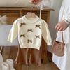 0-24M Baby Girls Knit Suit Fashion Baby Girls Clothing Sets Bow Knit Sweater+Bell-Bottoms Suit 2PCS Infant Girls Knit Tracksuits