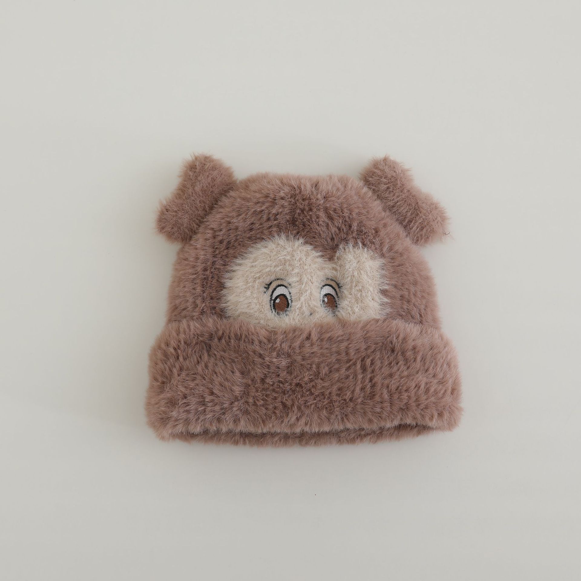 

Cute Cute Little Bear for Middle-aged Children Doll Pattern Peach Heart Knitted Hat for Women Autumn and Winter New Product Warm and Thickened one size