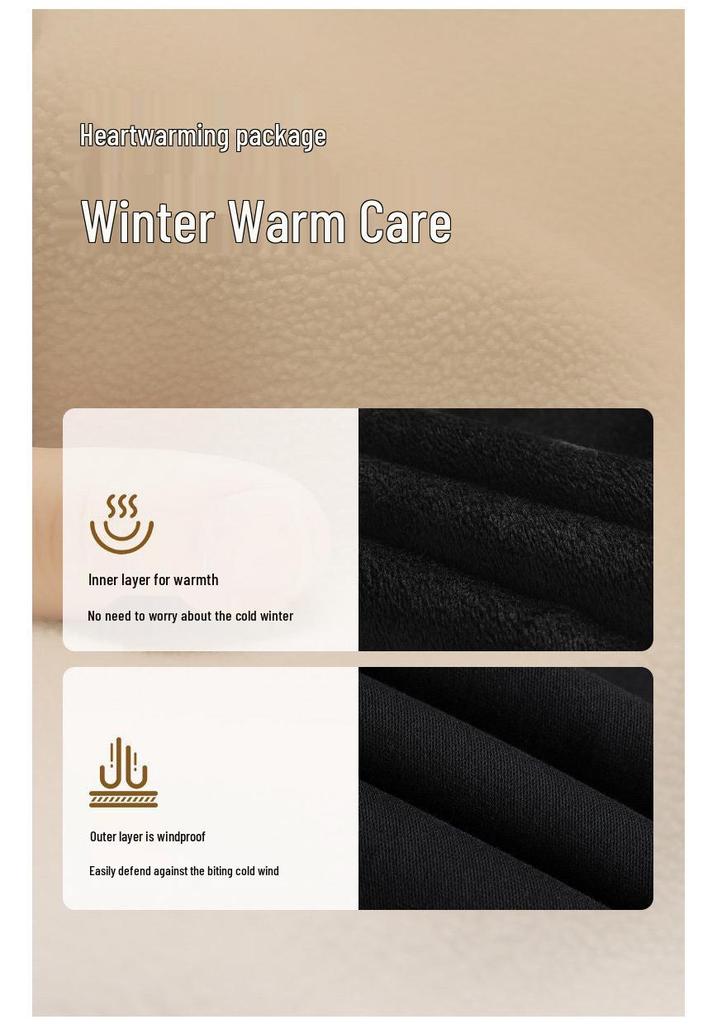 Women's Black High-Waisted Fleece-Lined Leggings, 2025 Winter Style, Thick, Elastic, Slim-Fit
