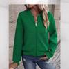Spring Casual High Neck Zipper Knit Cardigan Women's Long Sleeve Chic Coat
