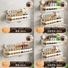 Carbon Steel Wall Mounted Foldable Spice Rack With Strong Suction Cups For Kitchen Storage