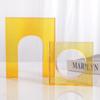 Simple and Creative Yellow Transparent Crystal Geometric Arch Decorative Ornaments Hotel Model Room Entrance Living Room Decorations