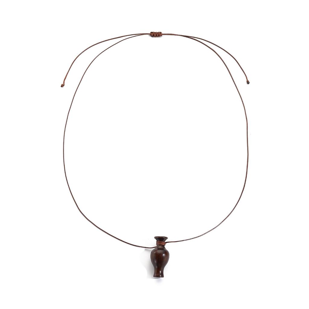 Necklace for Women Accessories Vintage Wooden Gourd Pendant Long New Chinese Necklace Female Simple Versatile Sweater Chain Elegant Necklace