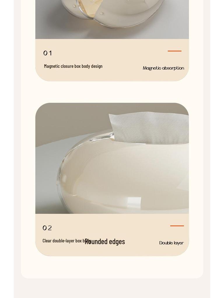 Cremeweiße High-End Luxus-Taschentuchbox für Zuhause - Eleganter Papierserviettenhalter für Wohnzimmer oder Couchtisch