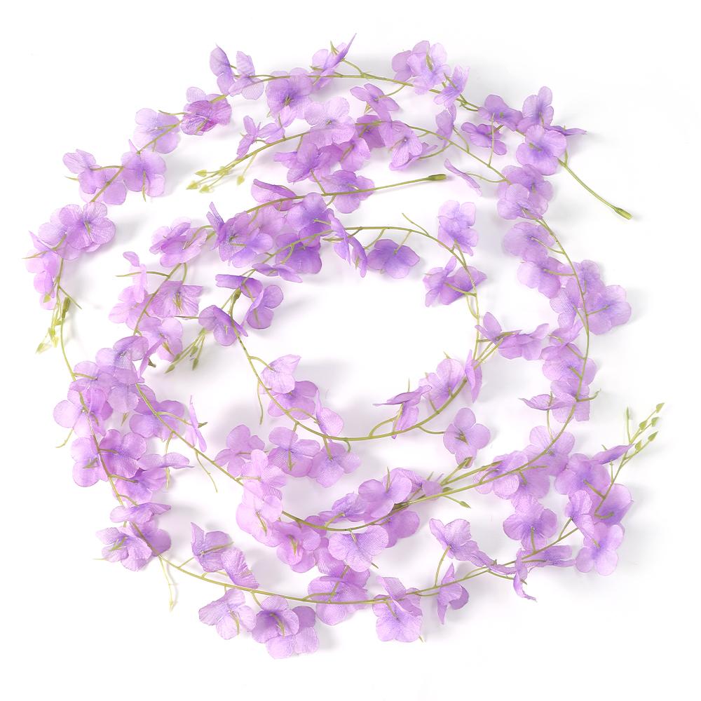 5/10Pcs Violet Artificial Flowers Vine 60CM Fake Flowers for Home Decor Garden Wedding Decoration Bride Craft Wreath Accessory