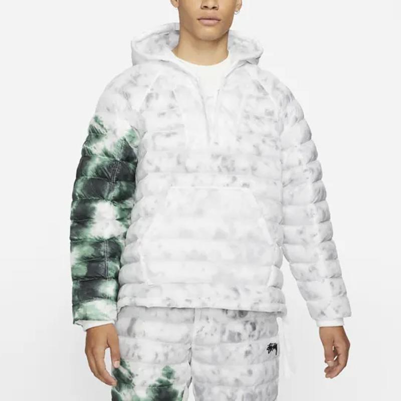 Jachetă din bumbac cu glugă cu mânecă lungă Stussy X Nike pentru bărbați, gri DC1085-101