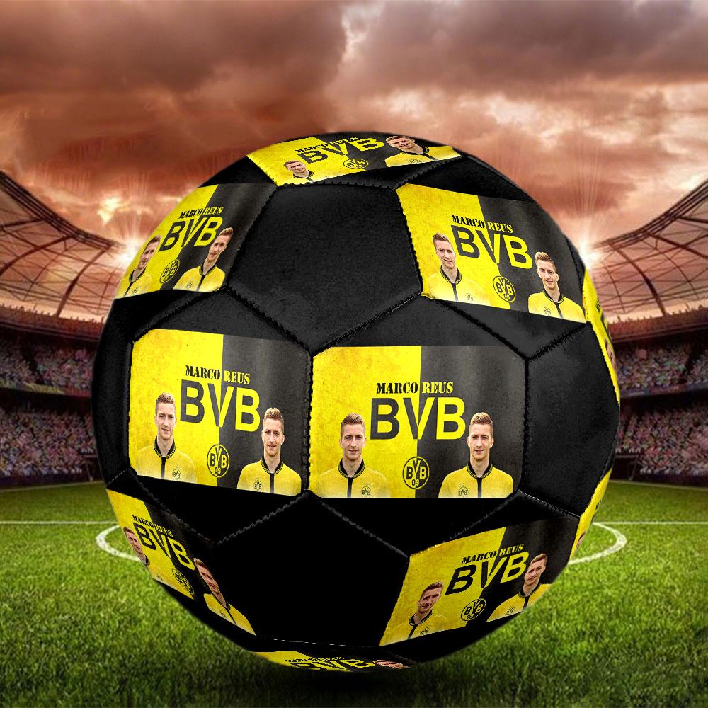 Marco Reus Printed Size 5 Soccer Ball, Machine-Stitched PVC, Durable & High Bounce, All Ages Fit, Fan Merchandise, Matches & Outdoor Use.