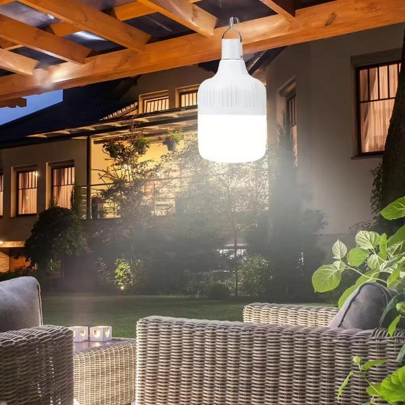 USB can charging LED light bulb 30W 60W 100W outdoor emergency hook hook camping fishing portable lanterns night iGH