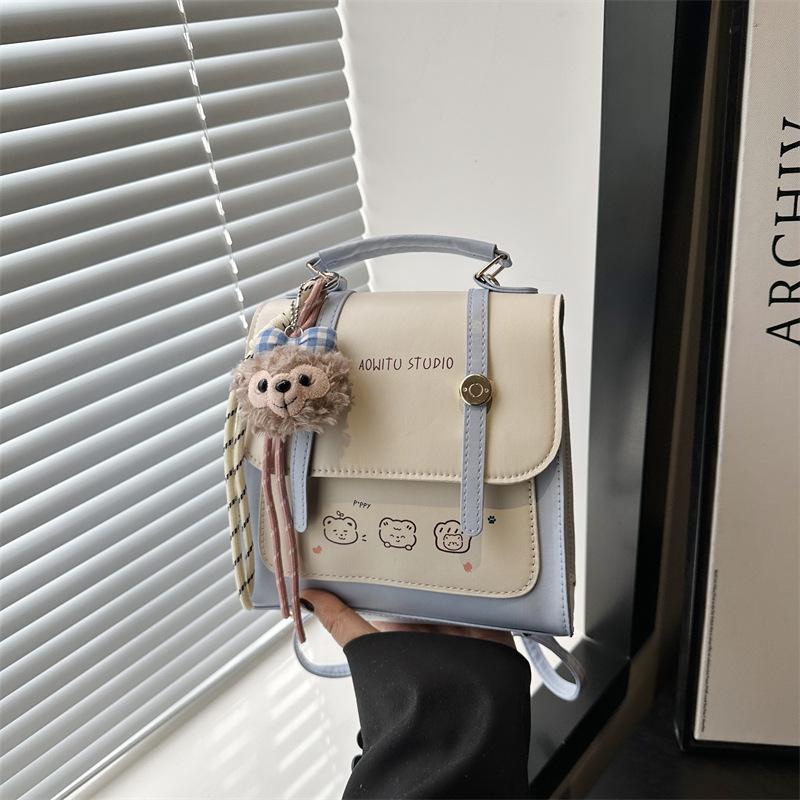 

Fashion Handbag Backpack Trend Premium Shoulder Bag Crossbody Bag College Style Beautiful Backpack no pendant синий