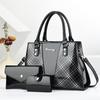 New Fashion Glossy Patent Leather Women Tote Bag 3 Pieces Set Versatile Single Shoulder Crossbody Daily Handbag