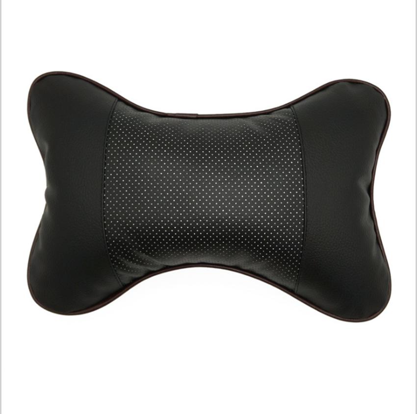 Premium Leather Travel Car Seat Headrest Pillow With Superior Neck Support And Comfort