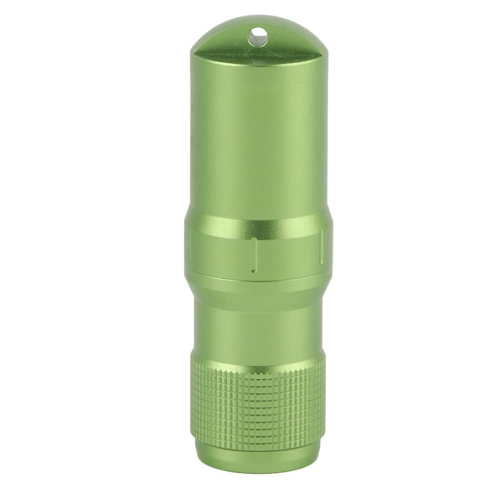 Green Pill Container Aluminum Alloy Keychain Container Durable Capsule Tube  Camping Survival