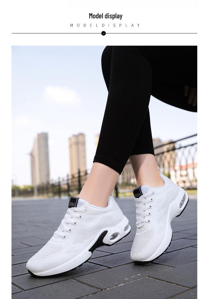 Women's Summer Mesh Air Cushion Lightweight Running Shoes, Soft Sole, Breathable Sports Sneakers.