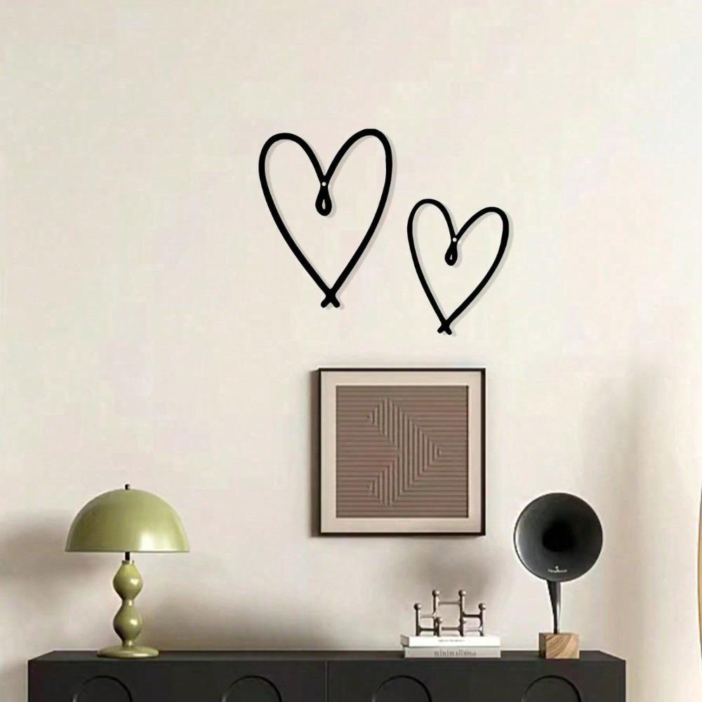 2PCS Metal Heart Wall Art Personalized Valentines Day Gift Home Decor