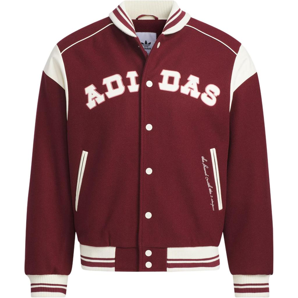 adidas Originals Women's Burgundy Varsity Style Padded Baseball Jacket JD6380