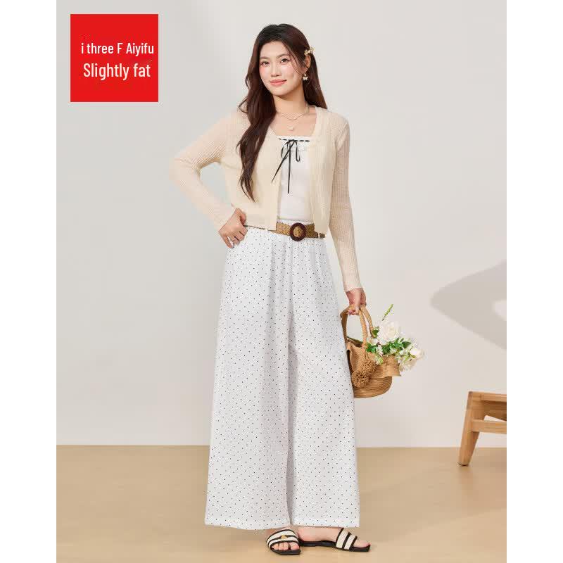 IEF 2026 Summer Polka Dot Wide-Leg Pants 2XL