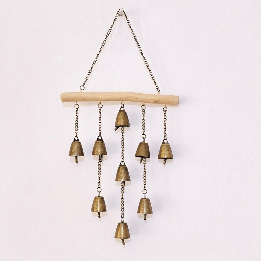 Metal Bells Iron Art Wind Chime Vintage Door Bell Decorative Chain Entry Door Reminder Outdoor