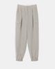RAMU STUDIO Dex Office Setup Side Pocket Pintuck Secret Back Elastic Baggy Jogger Drape Cargo Slacks Gray Beige Dex09Gb