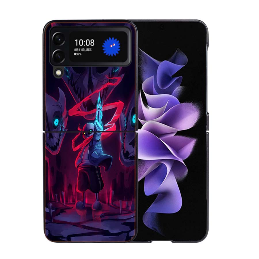 Game Undertale Phone Case For Samsung Z Flip 7 6 5G Galaxy Z Flip4 Z Flip5 Z Flip3 Coque Black Hard PC Shell Protective Cover