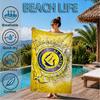 Asciugamano da Spiaggia in Microfibra Stampato con Stemma del Club di Calcio Nassr, Morbido e Assorbente, Asciugatura Rapida, Ideale per Viaggi Estivi, Essenziale per la Spiaggia, Piscina