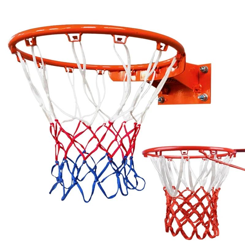 Rete in Nylon di Alta Qualità Durevole Misura Standard Rete per Canestro da Basket Sportivo Cerchio Tabellone Palla Pompa a 12 Ganci