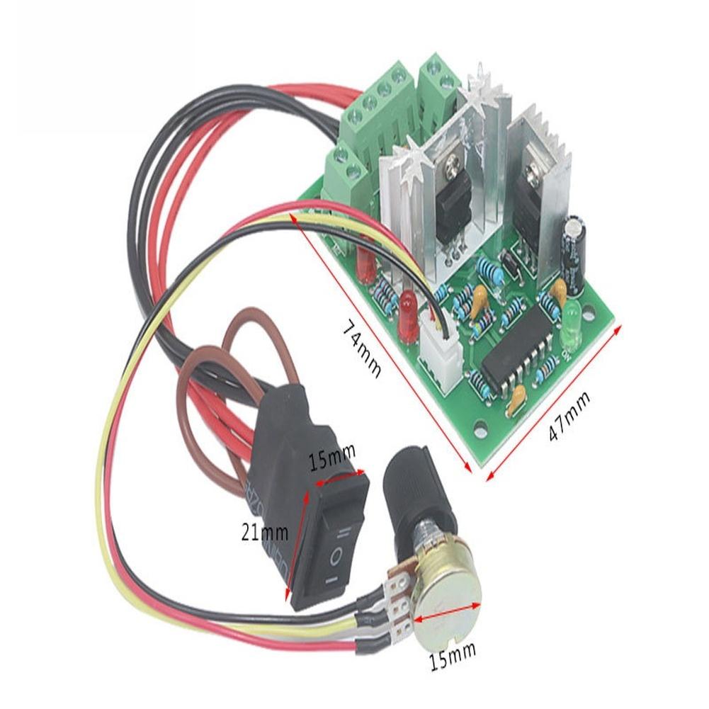 Gleichstrommotor für PWM-Drehzahlregler 120W Eingangsspannungsbereich 10V 12V 24V 30V Vorwärts-Rückwärts-Drehung Externer Potentiometerknopf