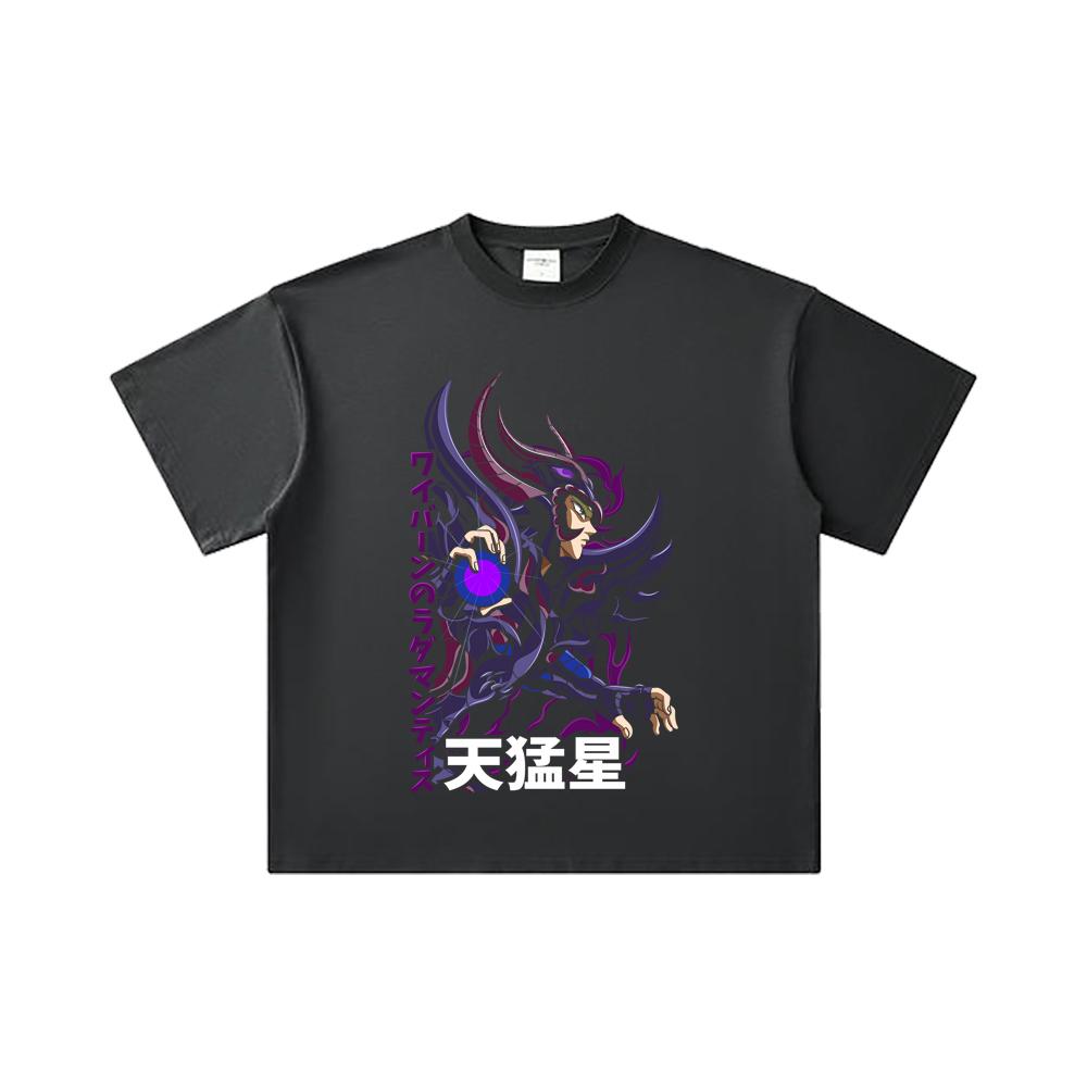 260 GSM Double Yarn 32 Count 100% Cotton Saint Seiya V18 Rhadamanthys Print Unisex Heavy Cotton T Shirt