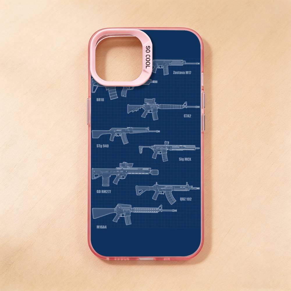 AK47 M16A4 Rifle Gun Phone Case for iPhone 17 16 Pro Plus X 15 14 XS Max Air 13 12 Mini Soft Silicone Cover iPhone16PROMAX