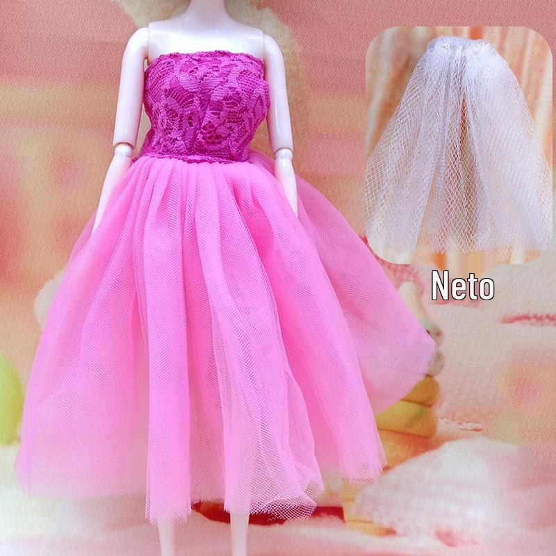 Multicolored Mini Mesh Skirt for 29cm Dolls - Babi Wedding Dress, Short Dress-Up Skirt for Toy Girls