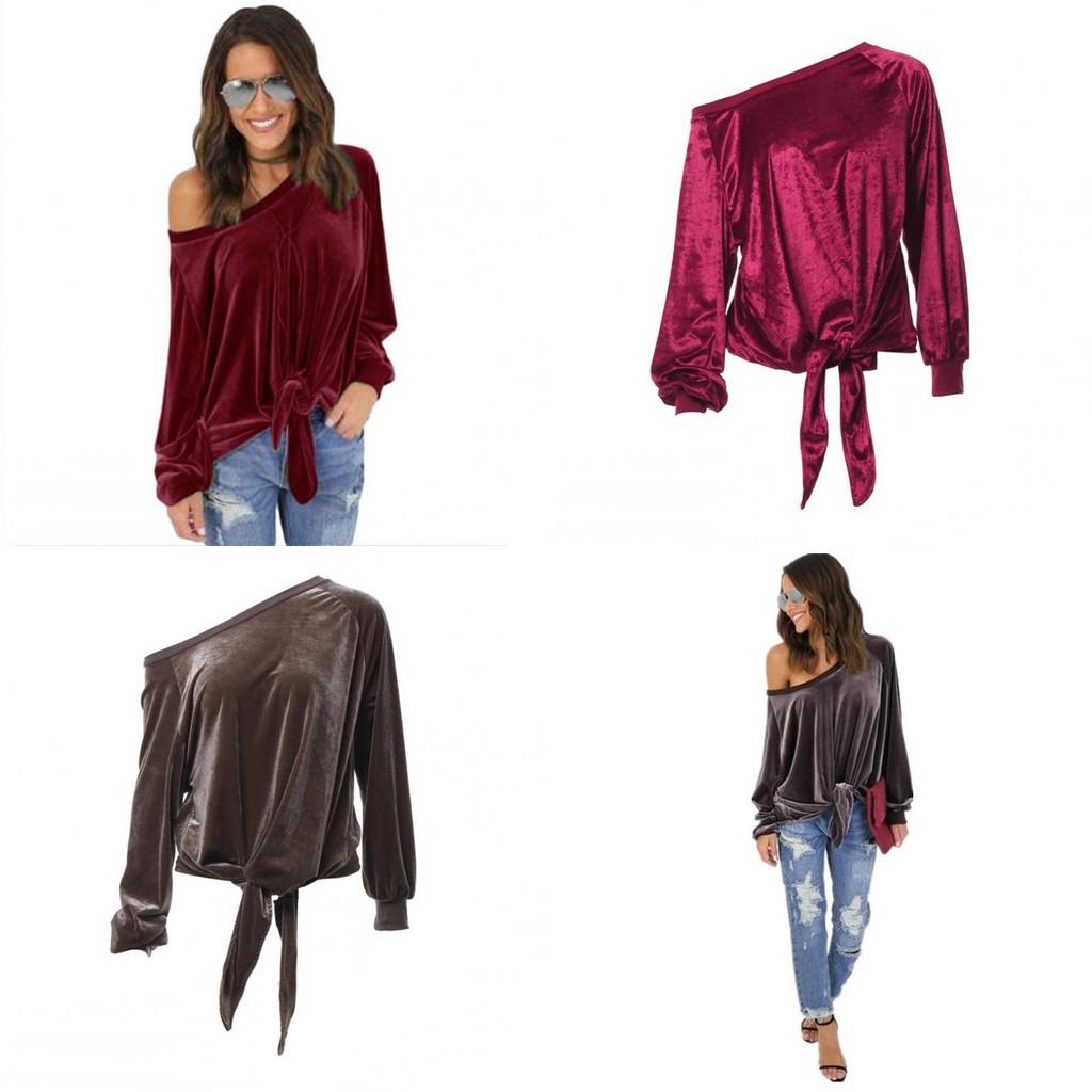 Stylish Loose Off-shoulder Bow-tie Sweatshirt For Women In Solid Colors