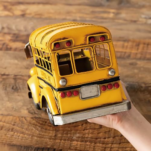 HEADS BRZ-INT17 Yellow Tin School Bus Interior Decoration, 265mm W x 125mm D x 165mm H, 1 Piece