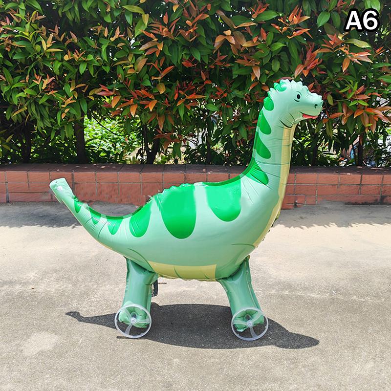 4D Cartoon Foil Balloons Elephant Stand Walking Balloon With Wheel For Kids Birthday Party Decoration Baby Shower